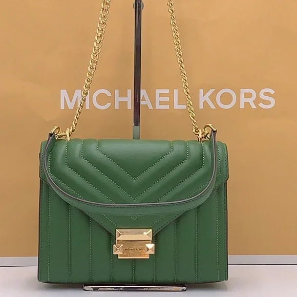 MICHAEL KORS MEDIUM FLAP CHAIN
SHOULDER CROSSBODY BAG FERN
GREEN COLOR - Picture 2 of 16